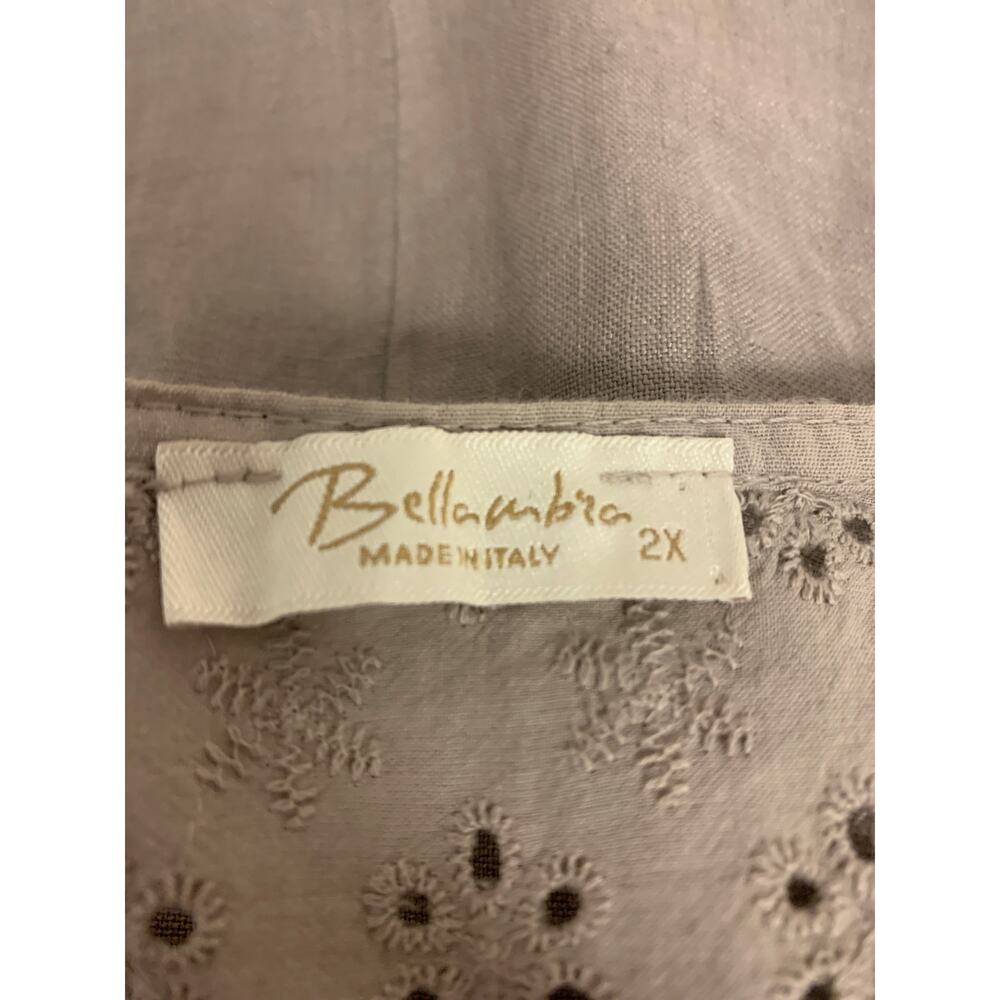 Bellabra Beige Linen Shift Dress Lagenlook Crochet Trim Classic Womens SZ 2X - Picture 5 of 10